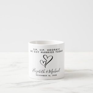 Wedding Favour Sip Sip Hooray Hearts Espresso Cup