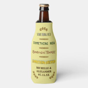 Wedding Favour Something Brewed Personalized Beer Bottle Cooler