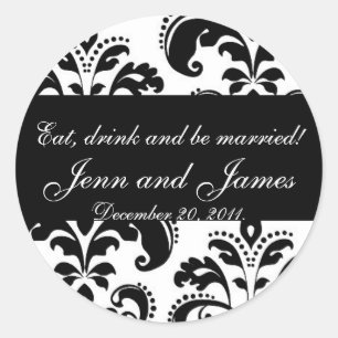 Wedding Favour Sticker Eat, Drink, and be Married