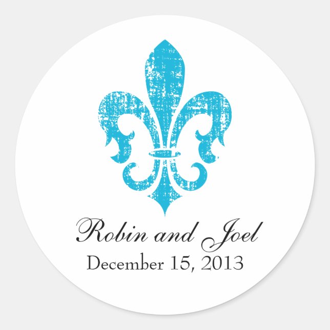 Wedding Favour Sticker | New Orleans | Turquoise (Front)