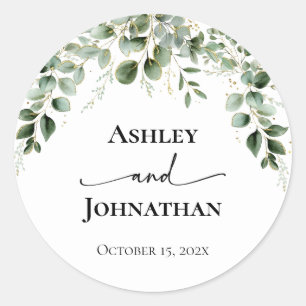 Wedding Favour Stickers Personalized Eucalyptus