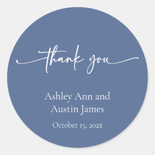 Wedding Favour Stickers Thank You Personalized Blu