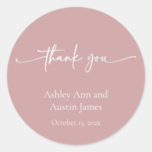 Wedding Favour Stickers Thank You Personalized Pin