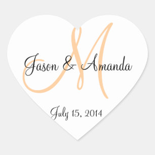 Wedding Favour Stickers with Monogram and Names