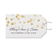 Wedding Favour Tag Faux Gold Foil Glitter Lights