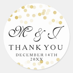 Wedding Favour Tag Faux Gold Foil Glitter Lights