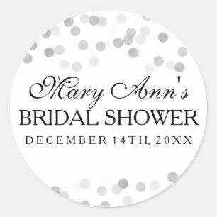 Wedding Favour Tag Faux Silver Foil Glitter Lights