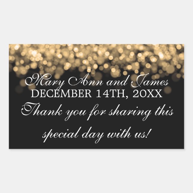 Wedding Favour Tag Magic Gold Lights (Front)
