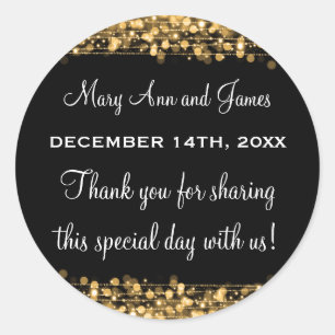 Wedding Favour Tag Magic Party Sparkles Gold