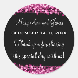 Wedding Favour Tag Magic Party Sparkles Pink