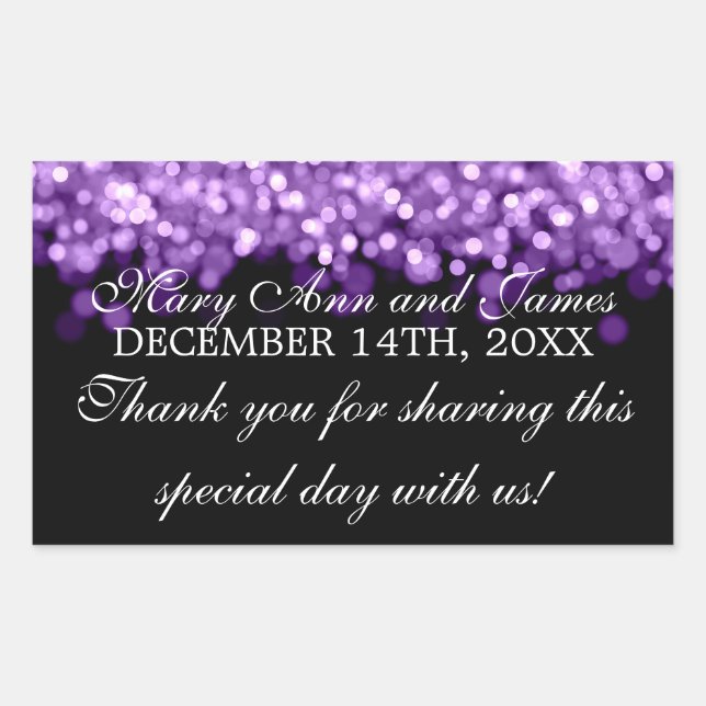 Wedding Favour Tag Magic Purple Lights (Front)