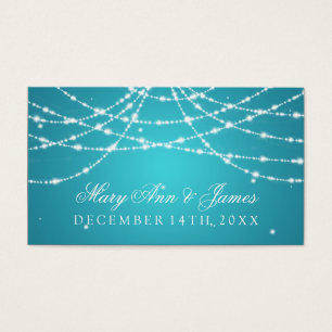 Wedding Favour Tag Sparkling String Turquoise