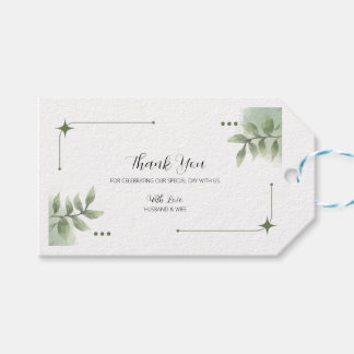 Wedding Favour Tag with a Touch of Green
