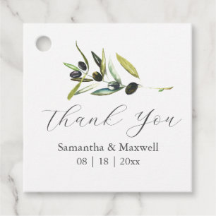 Wedding Favour Tags Simple Olive Branch