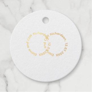 Wedding Favour Tags with Names, circle shape