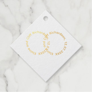 Wedding Favour Tags with Names, Diamond Shape