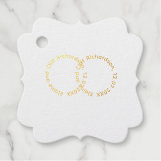 Wedding Favour Tags with Names, Fancy Square Shape