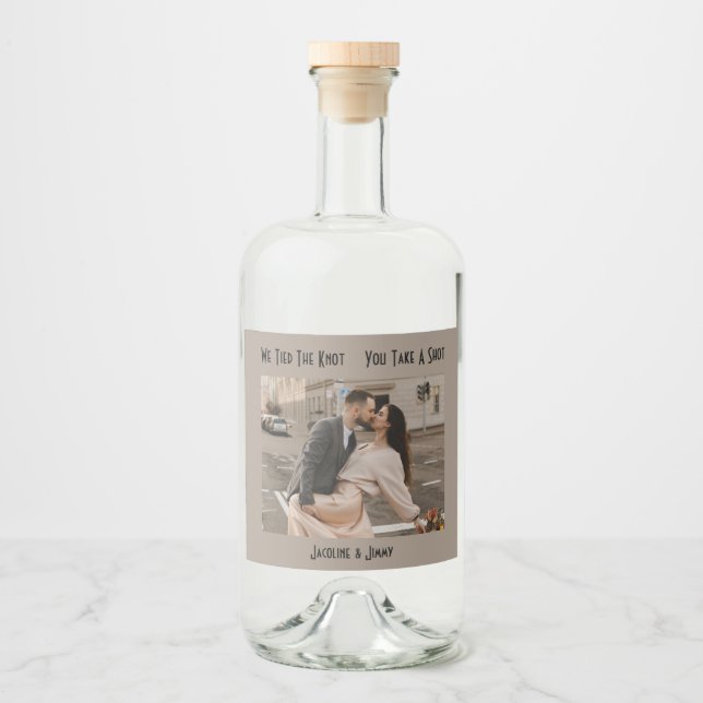Wedding Favour Take A Shot Liquor Bottle Label (Front)