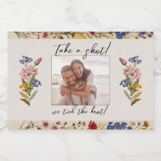 Wedding Favour Take A Shot vintage floral Liquor Bottle Label