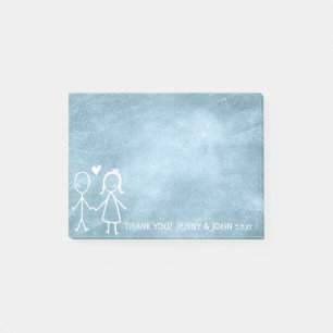 Wedding Favour Thank You Chalkboard Blue Pastel Post-it Notes