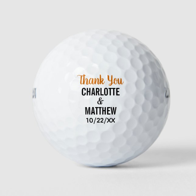 Wedding Favour Thank You Golf Balls (Front)