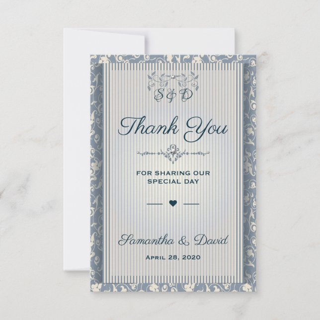 Wedding Favour Thank You Luxury Vintage Royal (Front)