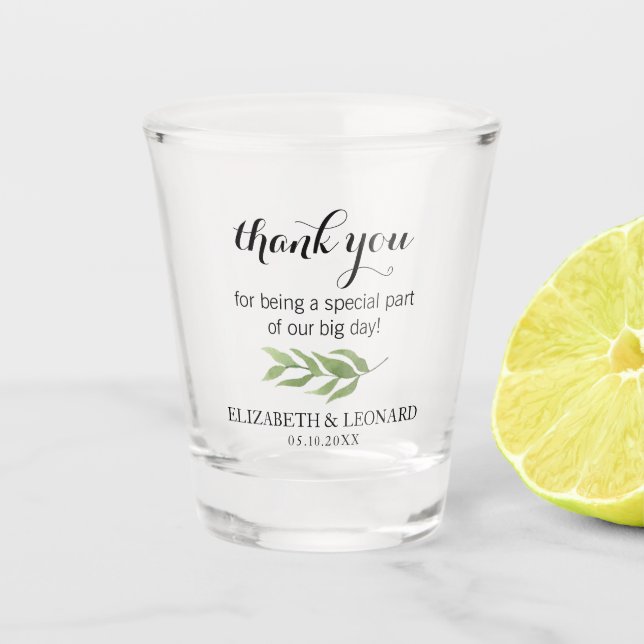 Wedding Favour Thank you Shot Glass (Front)
