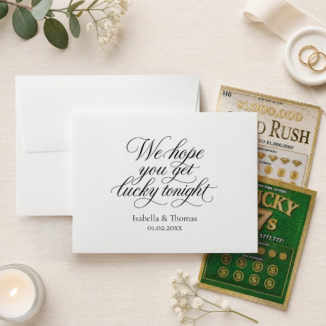 Wedding Favours Get Lucky Tonight Lottery Scratch Envelope (Creator Uploaded)