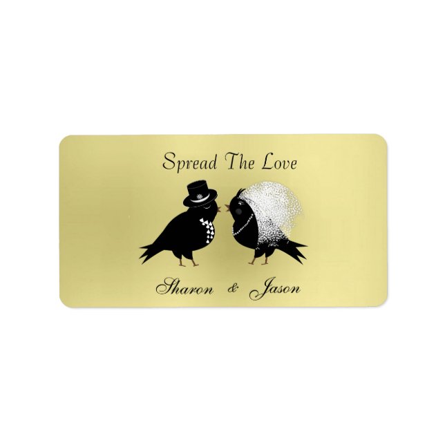 Wedding Favours Jam Jar Labels Spread The Love (Front)