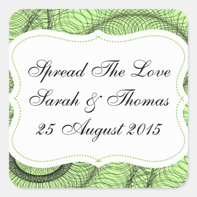 Wedding Favours Jam Jar Labels Spread The Love (Front)