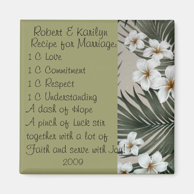 Wedding Favours Magnet (Front)