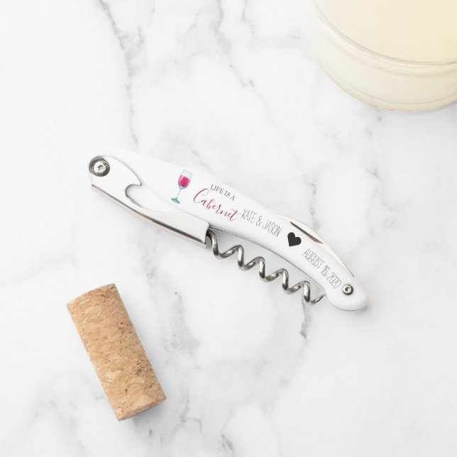 Wedding Favours | Personalized Wine Corkscrew (Front)