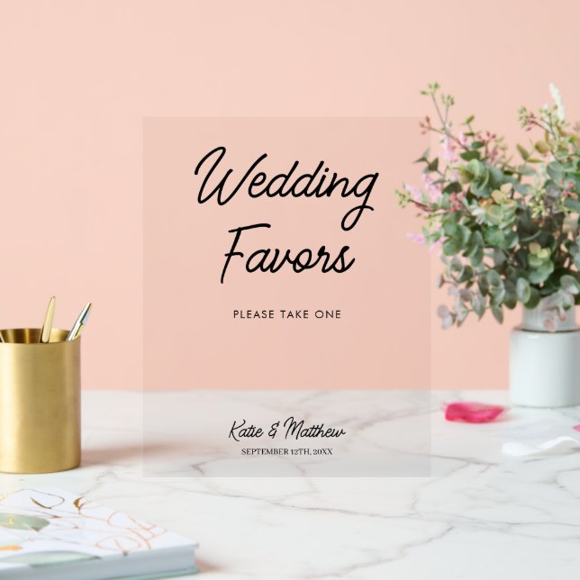 Wedding Favours Please Take a Favour Minimalist Acrylic Sign (Wedding)