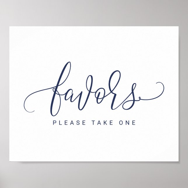 Wedding Favours Sign - Bounce Script (Navy Blue) (Front)