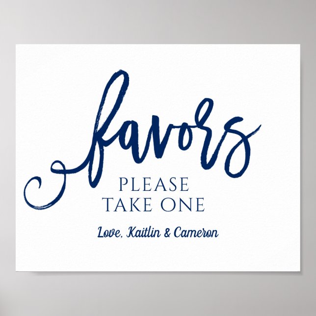 Wedding Favours Sign "Please Take One" | Navy Blue (Front)