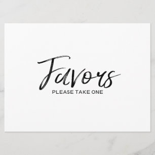 Wedding "Favours" Sign   Stylish Hand Lettered Invitation