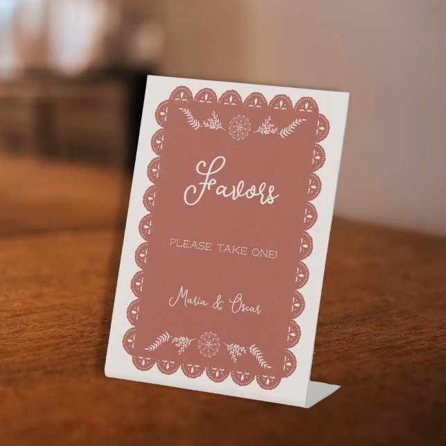 Wedding Favours Take One Papel Picado Mexican Pedestal Sign (Wedding Favors Take One Papel Picado Mexican Pedestal Sign)