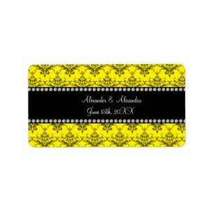Wedding favours Yellow damask Label