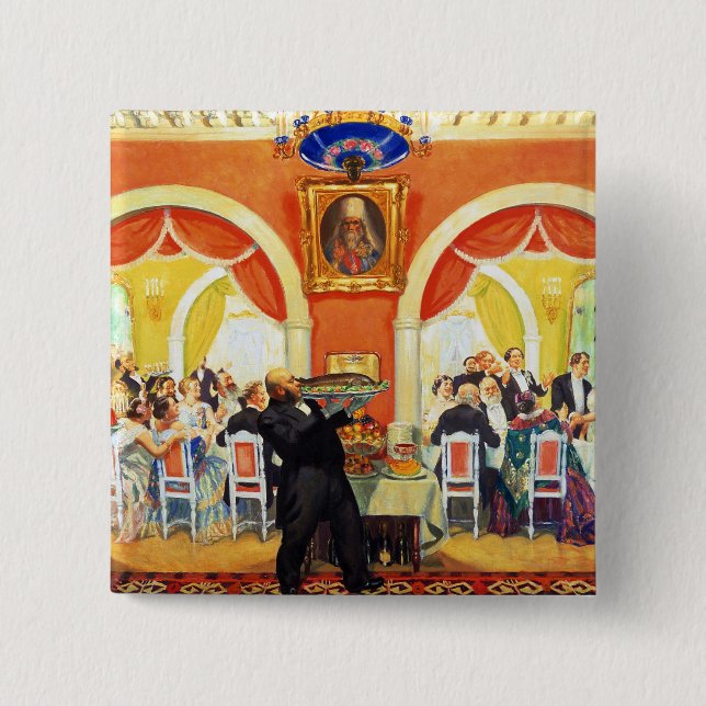 Wedding Feast, 1917 2 Inch Square Button (Front)
