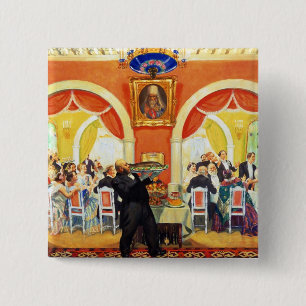 Wedding Feast, 1917 2 Inch Square Button