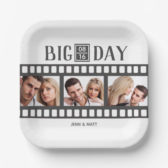 Wedding Film Paper Plate Add 3 Photos (Front)