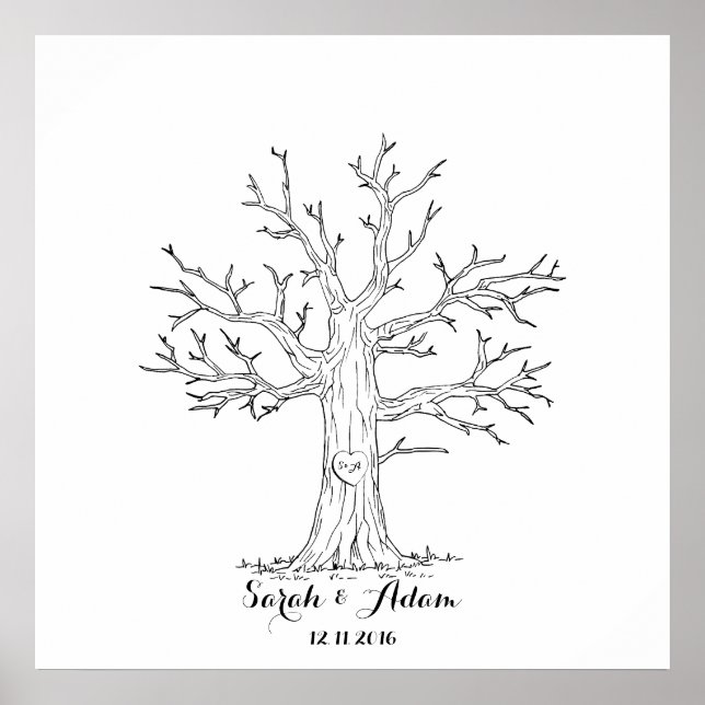 Wedding Fingerprint Tree - a great guestbook (Front)