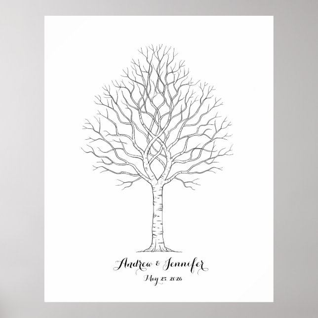 Wedding Fingerprint Tree Guest Book Alternative (Front)
