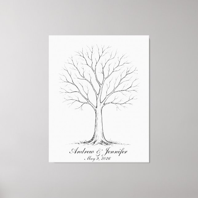 Wedding Fingerprint Tree Guest Book Alternative (Front)