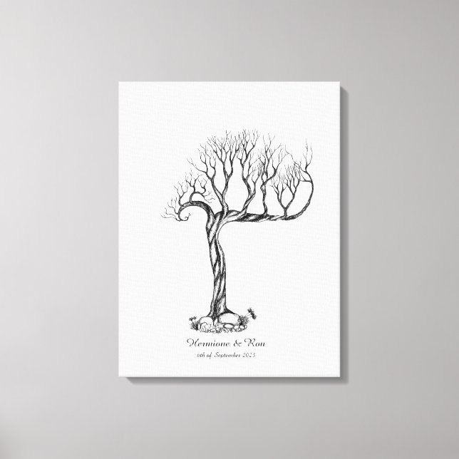 Wedding Fingerprint Tree Guestbook - Canvas (Front)