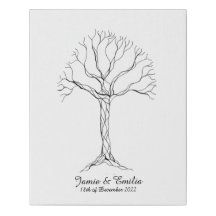 Wedding Fingerprint Tree Guestbook - Faux Canvas