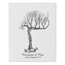 Wedding Fingerprint Tree Guestbook - Faux Canvas
