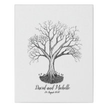 Wedding Fingerprint Tree Guestbook - Faux Cavas