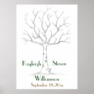 Wedding Fingerprint Tree Poster