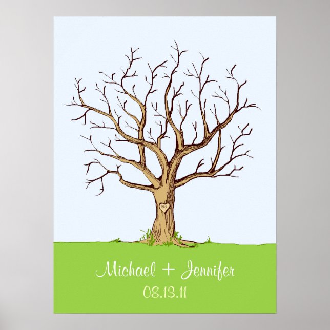 Wedding Fingerprint Tree Poster (Colour) (Front)